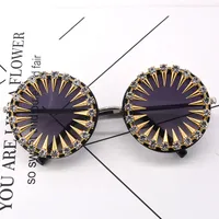 New Sunglasses Tide Retro Round Harajuku Style  Rhinestone Round Sunglasses Frog Glasses Wholesale Nihaowholesale main image 4