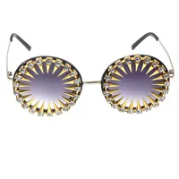 New Sunglasses Tide Retro Round Harajuku Style  Rhinestone Round Sunglasses Frog Glasses Wholesale Nihaowholesale main image 5