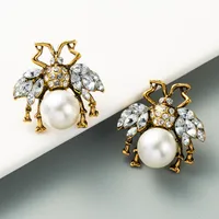 Retro Insect Diamond Alloy Artificial Gemstones Earrings main image 4