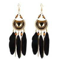Ethnic Style Earrings Triangle Feather Earrings Jewelry Tassel Earrings Wholesale Nihaowholesale main image 2