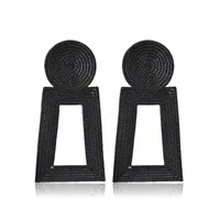 New Style Earrings Geometric Pendant Earrings Square Grain Metal Earrings Hollow Trapezoidal Earrings Wholesale Nihaowholesale main image 5