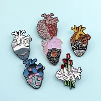 New Brooch Trend Heart Series Brooch Alloy Drop Oil Heart Brooch Student Bag Accessories Wholesale Nihaowholesale main image 3