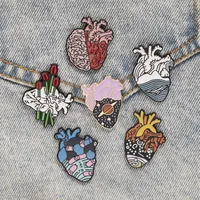 New Brooch Trend Heart Series Brooch Alloy Drop Oil Heart Brooch Student Bag Accessories Wholesale Nihaowholesale main image 4
