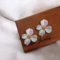 Korean Colorful Flower Earrings New Simple Super Fairy Earrings Sweet Girl Earrings Wholesale Nihaowholesale main image 1