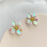 Korean Colorful Flower Earrings New Simple Super Fairy Earrings Sweet Girl Earrings Wholesale Nihaowholesale main image 3