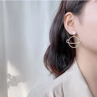 Korean Fashion  Rhinestone Planet Earrings Drop Oil Earrings Femininity Wholesale Nihaowholesale main image 3