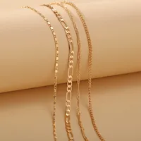 New Multi-layer Alloy Anklet Suit 4-piece Set Creative Retro Simple Chain Footwear Women's Anklet main image 2