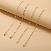 New Multi-layer Alloy Anklet Suit 4-piece Set Creative Retro Simple Chain Footwear Women's Anklet main image 3