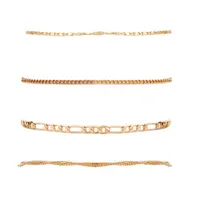New Multi-layer Alloy Anklet Suit 4-piece Set Creative Retro Simple Chain Footwear Women's Anklet main image 4