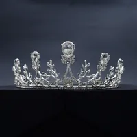 New Semi-circular Crown Bride Crown Fairy Wedding Dress Headdress Hair Jewelry Wholesale sku image 3