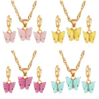 Fashion Butterfly Necklace Earrings Set Jewelry Acrylic Necklace Earring Set Hot Jewelry Wholesale Nihaojewelr main image 1