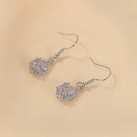 Retro Water Droplets Plating Copper Artificial Gemstones Earrings main image 4