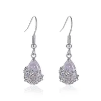 Retro Water Droplets Plating Copper Artificial Gemstones Earrings sku image 1