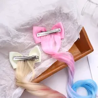 Children's Fashion Color Bow Wig Hairpin Korean Girl Baby Duckbill Clip Headdress Bangs Hairpin Jewelry Wholesale Nihaowholesale main image 3