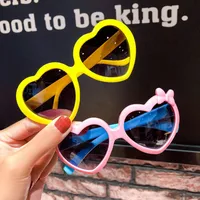 Cute Heart Shape Floral Polycarbonate Round Frame Square Oval Frame Full Frame Kids Sunglasses main image 3