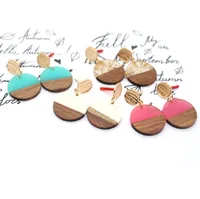 Fashion Jewelry Original Simple Earrings Resin Wood Stitching Earrings Wholesale Nihaowholesale main image 1