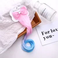 Children's Fashion Color Bow Wig Hairpin Korean Girl Baby Duckbill Clip Headdress Bangs Hairpin Jewelry Wholesale Nihaowholesale sku image 1