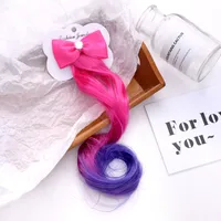Children's Fashion Color Bow Wig Hairpin Korean Girl Baby Duckbill Clip Headdress Bangs Hairpin Jewelry Wholesale Nihaowholesale sku image 2