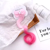 Children's Fashion Color Bow Wig Hairpin Korean Girl Baby Duckbill Clip Headdress Bangs Hairpin Jewelry Wholesale Nihaowholesale sku image 3