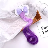 Children's Fashion Color Bow Wig Hairpin Korean Girl Baby Duckbill Clip Headdress Bangs Hairpin Jewelry Wholesale Nihaowholesale sku image 4