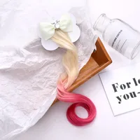 Children's Fashion Color Bow Wig Hairpin Korean Girl Baby Duckbill Clip Headdress Bangs Hairpin Jewelry Wholesale Nihaowholesale sku image 7
