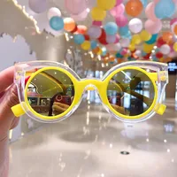 Cute Heart Shape Floral Polycarbonate Round Frame Square Oval Frame Full Frame Kids Sunglasses sku image 16