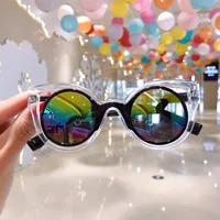 Cute Heart Shape Floral Polycarbonate Round Frame Square Oval Frame Full Frame Kids Sunglasses sku image 1