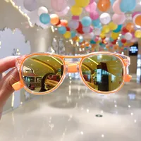 Cute Heart Shape Floral Polycarbonate Round Frame Square Oval Frame Full Frame Kids Sunglasses sku image 20