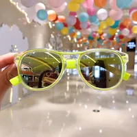 Cute Heart Shape Floral Polycarbonate Round Frame Square Oval Frame Full Frame Kids Sunglasses sku image 19