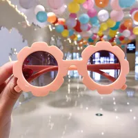 Cute Heart Shape Floral Polycarbonate Round Frame Square Oval Frame Full Frame Kids Sunglasses sku image 10