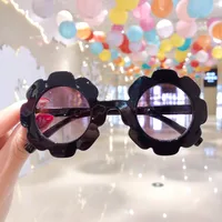 Cute Heart Shape Floral Polycarbonate Round Frame Square Oval Frame Full Frame Kids Sunglasses sku image 11