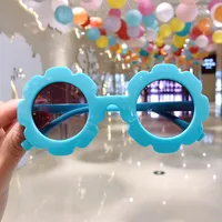 Cute Heart Shape Floral Polycarbonate Round Frame Square Oval Frame Full Frame Kids Sunglasses sku image 8