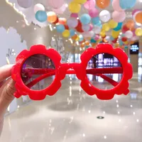 Cute Heart Shape Floral Polycarbonate Round Frame Square Oval Frame Full Frame Kids Sunglasses sku image 9