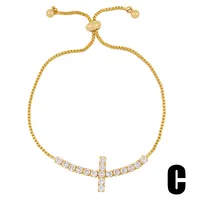 Bracelet New Crystal Bracelet Cross Peach Heart Love Bracelet Wholesale Nihaowholesale sku image 2