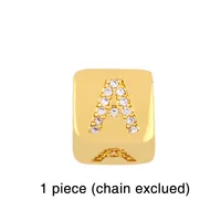 Fashion Letter Copper 18k Gold Plated Artificial Gemstones Bracelets In Bulk sku image 2