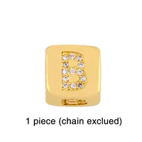 Fashion Letter Copper 18k Gold Plated Artificial Gemstones Bracelets In Bulk sku image 3
