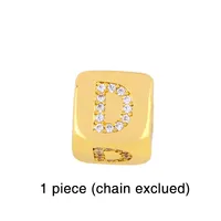 Fashion Letter Copper 18k Gold Plated Artificial Gemstones Bracelets In Bulk sku image 5