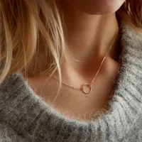 Stainless Steel 14K Gold Plated Fashion Plating Geometric Necklace main image 1