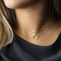 Stainless Steel 14K Gold Plated Fashion Plating Geometric Necklace main image 1