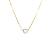 Explosion Accessories Simple Pearl Pendant Stainless Steel Gold-plated Necklace Clavicle Chain Distribution Wholesale Nihaowholesale sku image 2