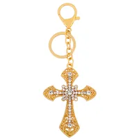 Classic Style Cross Alloy Rhinestones Easter Unisex Bag Pendant Keychain main image 1