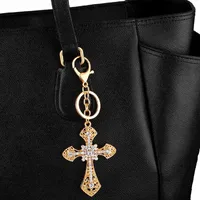 Classic Style Cross Alloy Rhinestones Easter Unisex Bag Pendant Keychain main image 3
