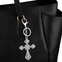Classic Style Cross Alloy Rhinestones Easter Unisex Bag Pendant Keychain main image 4