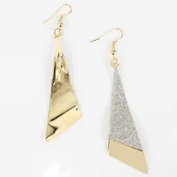 Fashion Earrings Long Triangle Frosted Hollow Earrings Personalized Earrings Wholesale Nihaowholesale main image 2