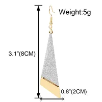 Fashion Earrings Long Triangle Frosted Hollow Earrings Personalized Earrings Wholesale Nihaowholesale main image 5