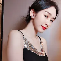 S925 Sterling Silver Needle Retro  Style Butterfly Earrings Rhinestone Glittering Small Earrings New Temperament Super Fairy Earrings Wholesale Nihaowholesale main image 2