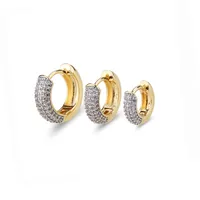 Simple Style Circle Copper Zircon 18K Gold Plated Earrings sku image 1
