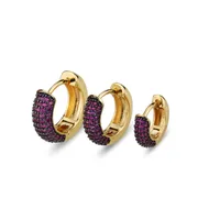 Simple Style Circle Copper Zircon 18K Gold Plated Earrings sku image 7