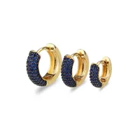 Simple Style Circle Copper Zircon 18K Gold Plated Earrings sku image 16