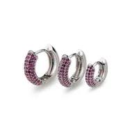Simple Style Circle Copper Zircon 18K Gold Plated Earrings sku image 9